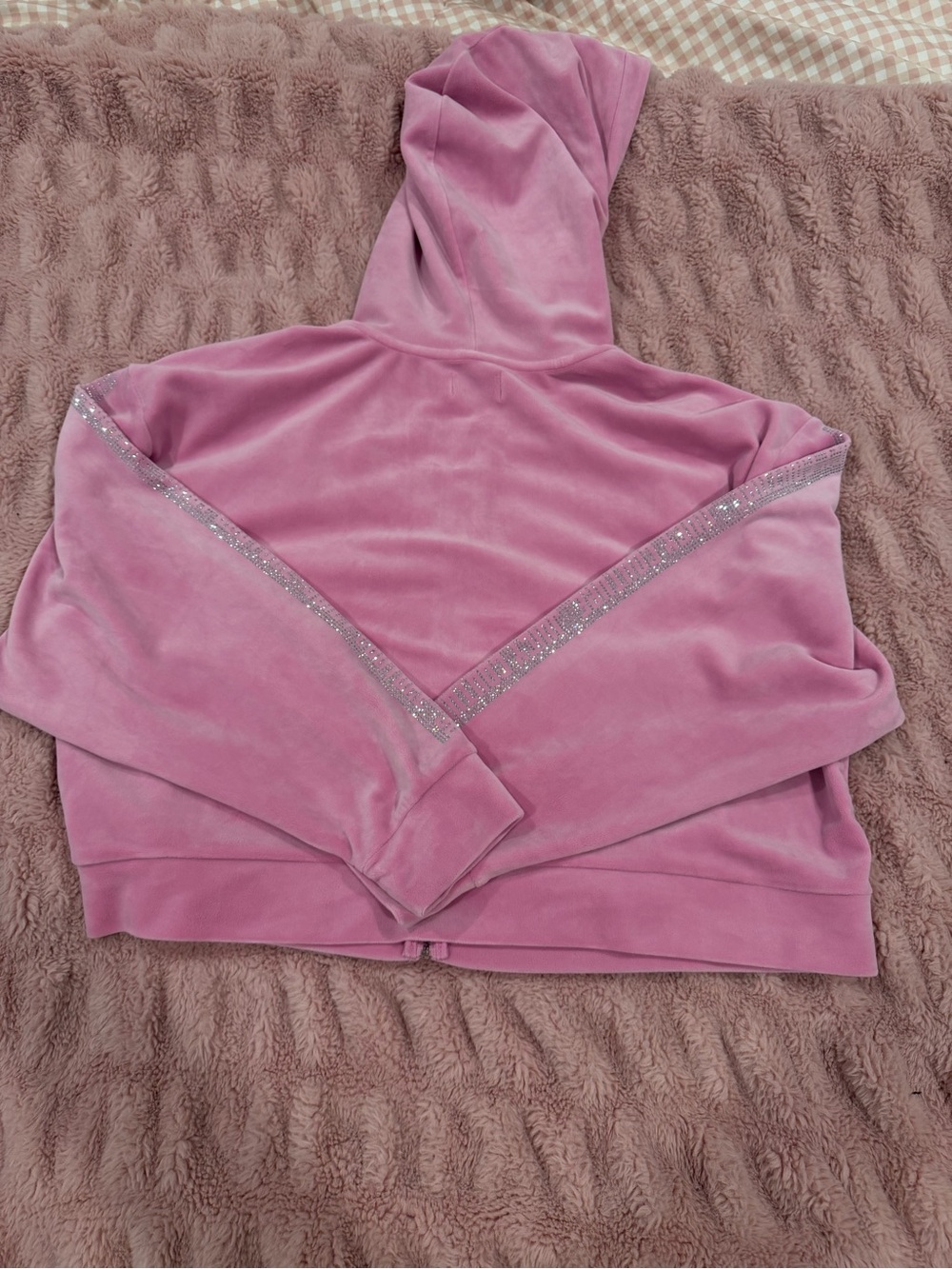 Juicy Couture Light Pink Velour Zip-Up Hoodie - Picture 5 of 5